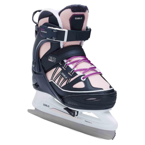 Dievčenské korčule Fit 500 na krasokorčuľovanie modro-ružové