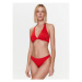 Calvin Klein Swimwear Vrchný diel bikín Halterneck KW0KW01973 Červená