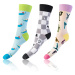 Bellinda CRAZY SOCKS 3x - Zábavné crazy ponožky 3 páry - modrá - ružová - čierna
