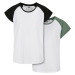 Girls' Contrasting Raglan T-Shirt 2-Pack White/Saliva + White/Black