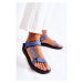 Modré dámske sandále na suchý zips