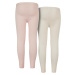 Girls' Jersey Leggings 2-Pack Pink/White Sand