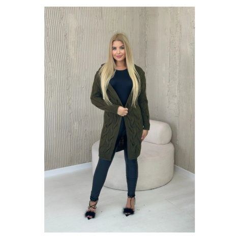 Khaki hooded cardigan