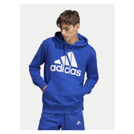 Adidas Mikina Essentials French Terry Big Logo IC9366 Modrá Regular Fit