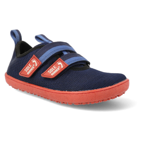 Barefoot tenisky Sole Runner - Puck 2 Navy/K-Red vegan tmavo modré