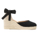 Manebi Espadrilky Organic Hemp Low Wedge Espadrilles O 7.9 WL Čierna