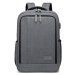 KONO multifunkčný batoh s USB portom Richie Small - sivý - 17 L