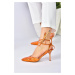 Fox Shoes Women's Orange Pointed Toe Ankle-Heeled Shoes