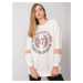 Cotton oversize sweatshirt Ecru with print