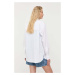 Bavlnená košeľa Pinko dámska, biela farba, voľný strih, s klasickým golierom