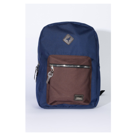 AC&Co / Altınyıldız Classics Men's Navy Blue-brown Logo Laptop Compartment Sports School-Backpac
