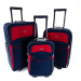 Set 3 červeno-modrých cestovných kufrov &quot;Standard&quot; - M, L, XL