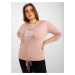Light pink blouse plus size with print and application