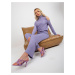 Women's purple knitted trousers with high waist