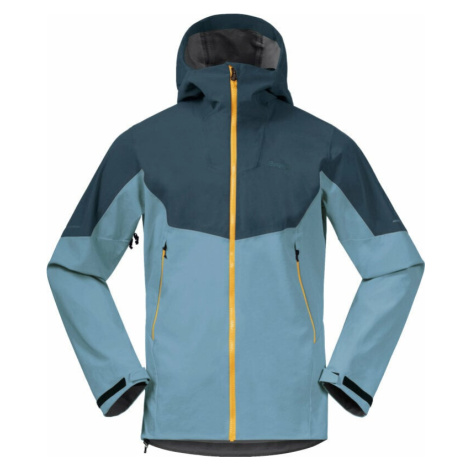 Bergans Senja Hybrid Softshell Jacket Smoke Blue/Orion Blue/Light Golden Yellow Lyžiarska bunda