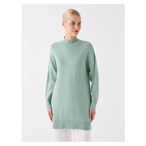 LC Waikiki Lw - Half Turtleneck Plain Long Sleeve Oversize Women's Knitwear Tunic