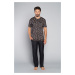 Men's pyjamas Pinus, short sleeves, long legs - print/graphite