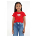 Detské tričko Tommy Hilfiger červená farba