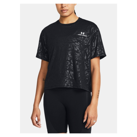 Čierne dámske športové tričko Under Armour Vanish Energy Emboss Crop SS