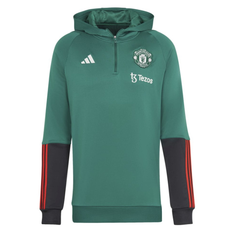 Manchester United pánska mikina s kapucňou Tiro green Adidas