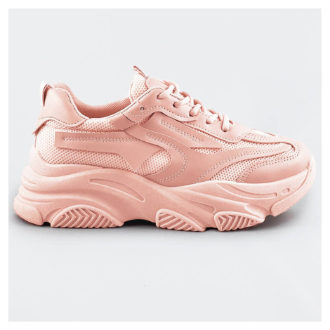 Ružové šnurovacie tenisky na platforme (WH2120) Sweet Shoes