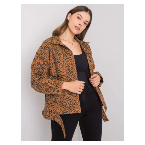 Light brown denim jacket with pattern