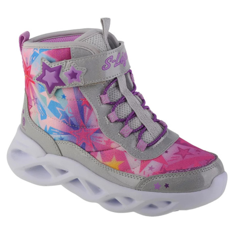 FAREBNÉ SVIETIACE DIEVČENSKÉ TOPÁNKY SKECHERS TWISTY BRIGHTS - SWEET STARZ 302690L-SMLT