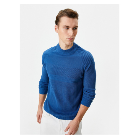 Koton Knitwear Sweater Slim Fit Textured Crew Neck Long Sleeve