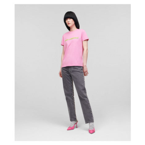 Tričko Karl Lagerfeld Future Logo T-Shirt Ružová