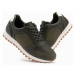 Ombre Patchwork men's sneaker shoes in combined materials - dark olive