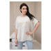 Beige cotton blouse plus size