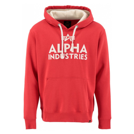 ALPHA INDUSTRIES Mikina  červená / biela