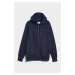 MIKINA GANT EMBOSSED FULL ZIP HOODIE EVENING BLUE