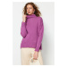 Trendyol Purple Wide Pattern Soft Texture Knitwear Sweater