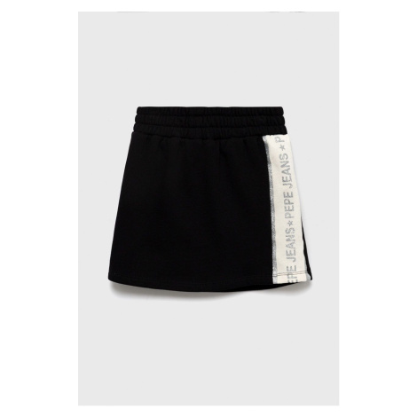 Dievčenská sukňa Pepe Jeans čierna farba, mini, áčkový strih
