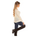 Trendy knit sweater with zips white Einheitsgroesse