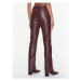 Remain Kožené nohavice Leather Zipper RM2053 Bordová Straight Fit