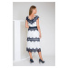 Deni Cler Milano Dress T-Dw-3250-0M-40-16-1 White/Navy Blue