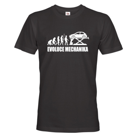 Pánske tričko Evolúcia mechanika - ideálny darček k narodeninám pre mechanikov