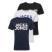 JACK & JONES Tričko  námornícka modrá / enciánová / čierna / biela