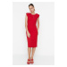 Trendyol Red Collar Detailed Waistband Woven Dress