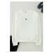 Trendyol Ecru Crew Neck Oversize/Wide Cut Polar Fleece Inside Dinosaur Embroidery Sweatshirt