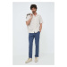 Ľanová košeľa Calvin Klein pánska,béžová farba,regular,K10K109521
