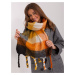 Warm black-orange women's checkered scarf