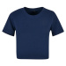Build Your Brand Dámske crop top tričko s krátkym rukávom - Svetlá námornícka modrá