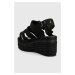 Sandále Pepe Jeans WITNEY dámske, čierna farba, na kline, PLS90577