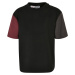 Boys' Organic Oversized T-Shirt Colorblock Black