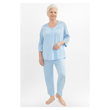 Dámske pyžamo Martel Rozálie - bavlna Svetlomodrá