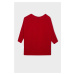 DEFACTO Red Boat Neck Batwing Sleeve Basic Plain Knit Sweater