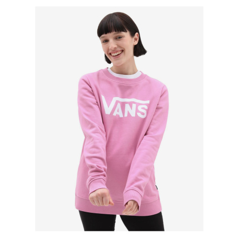 Pink Womens Sweatshirt VANS WM CLASSIC V CREW - Women
